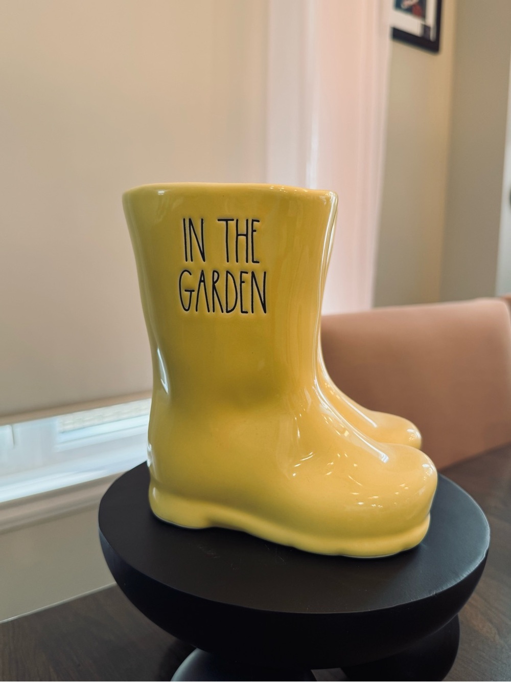 Rae Dunn Yellow 'In The Garden' Ceramic Boot Vase